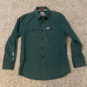 Superdry Button Up Green/Black XXL